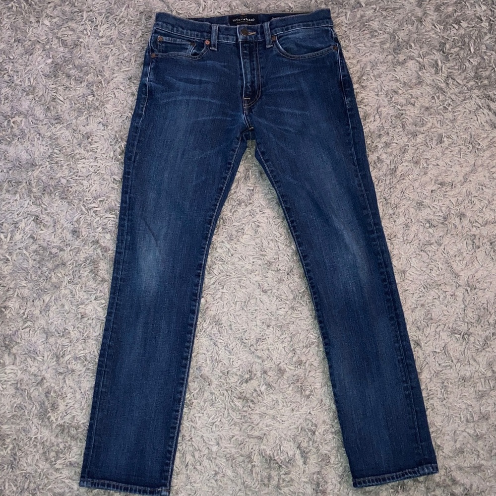 Men's Blue Jeans luck brand 29x30 121 slim 29W 30L brown label